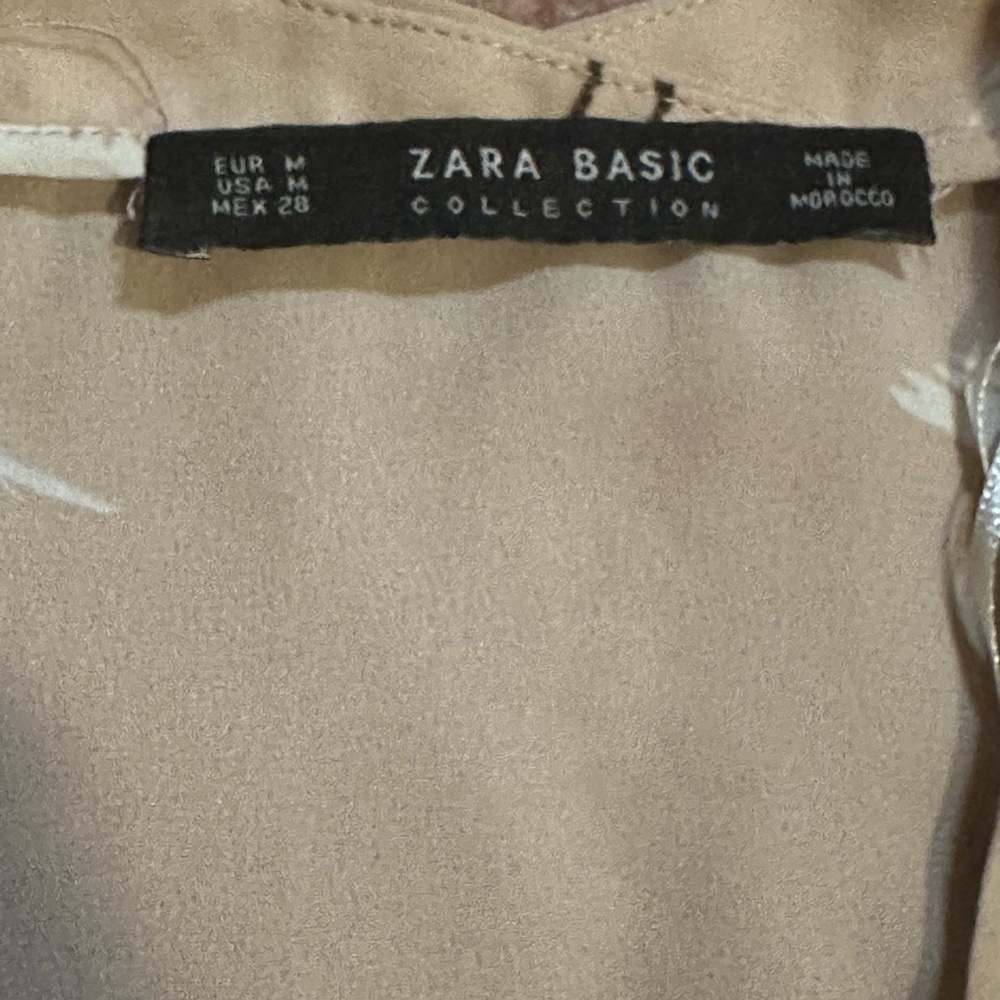 Zara Basic Collection Size M Bird Print Shirt Blo… - image 7